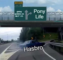 Size: 524x499 | Tagged: safe, derpibooru import, my little pony: pony life, barely pony related, car, image, jpeg, left exit 12 off ramp, meme, op is a duck, op is trying to start shit, road sign