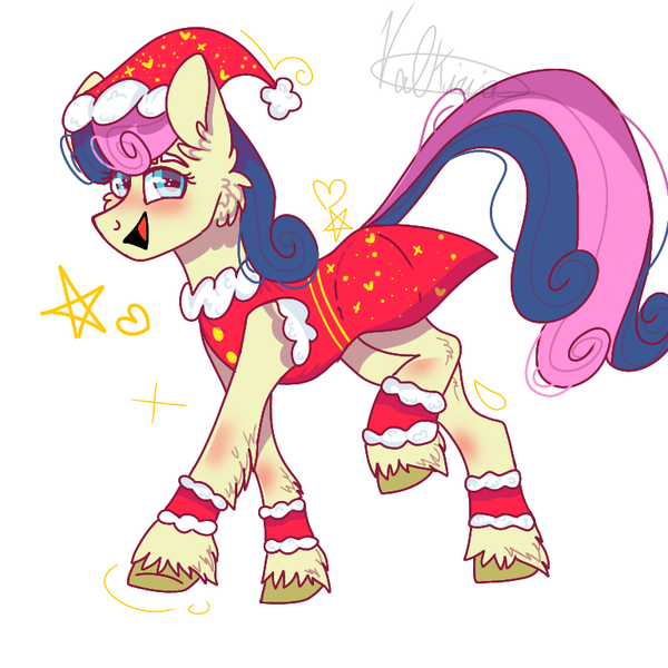 Size: 768x768 | Tagged: safe, artist:valkiria, derpibooru import, bon bon, sweetie drops, earth pony, pony, adorabon, christmas, cute, derpibooru exclusive, female, happy, holiday, image, looking at you, mare, open mouth, png, simple background, smiling, smiling at you, solo, unshorn fetlocks, white background