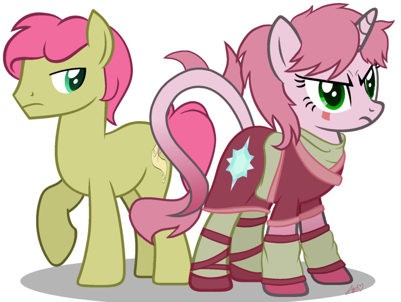 Size: 1998x1508 | Tagged: safe, artist:muhammad yunus, derpibooru import, oc, oc:parker, alicorn, classical unicorn, earth pony, pony, unicorn, season 1, aelita schaeffer, base used, bedroom eyes, clothes, cloven hooves, code lyoko, crossover, cutie mark, cutie mark on clothes, female, g1 to g4, generation leap, image, leonine tail, male, mare, png, simple background, stallion, transparent background, unamused, unshorn fetlocks