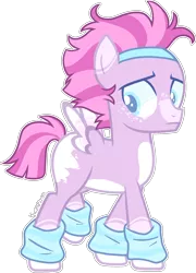 Size: 1830x2540 | Tagged: safe, artist:kurosawakuro, derpibooru import, oc, unofficial characters only, pegasus, pony, image, leg warmers, magical lesbian spawn, male, offspring, parent:lily longsocks, parent:wind sprint, pegasus oc, png, simple background, solo, teenager, transparent background, wings
