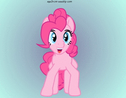 Size: 900x700 | Tagged: safe, artist:age3rcm, derpibooru import, pinkie pie, earth pony, pony, animated, dancing, female, get stick bugged lol, image, mare, no sound, open mouth, smiling, solo, wat, webm