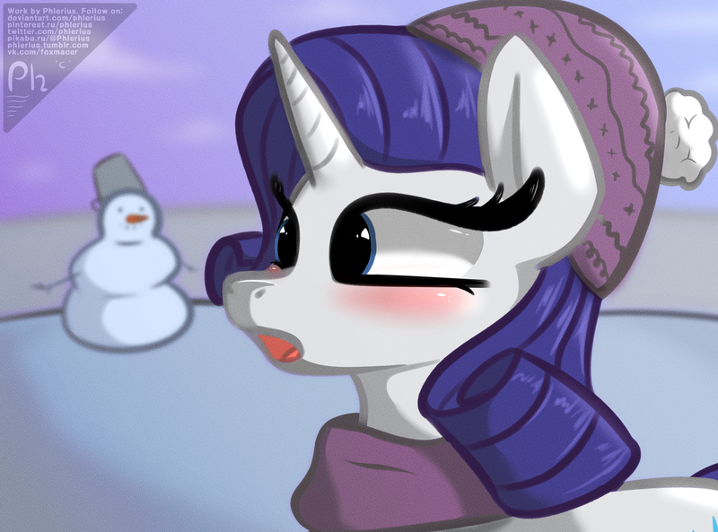 Size: 2700x2000 | Tagged: safe, artist:phlerius, derpibooru import, rarity, pony, digital art, image, my little pony, png, solo, winter