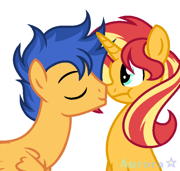 Size: 630x600 | Tagged: safe, artist:aurorastarsentryyt, derpibooru import, flash sentry, sunset shimmer, boop, female, flashimmer, image, male, noseboop, png, shipping, straight