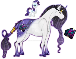 Size: 1920x1491 | Tagged: safe, artist:anx-the-emo-avenger, derpibooru import, rarity, classical unicorn, pony, unicorn, cloven hooves, deviantart watermark, female, horn, horn jewelry, horn ring, image, jewelry, leonine tail, lusitano, mare, obtrusive watermark, png, redesign, ring, simple background, solo, transparent background, unshorn fetlocks, watermark