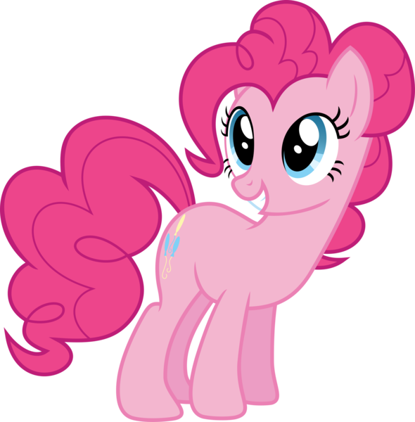 Size: 2428x2470 | Tagged: safe, artist:dash-o-salt, derpibooru import, pinkie pie, earth pony, pony, cute, diapinkes, female, image, inkscape, looking up, mare, png, simple background, smiling, solo, standing, transparent background, tutorial, vector