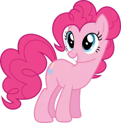 Size: 2428x2470 | Tagged: safe, artist:dash-o-salt, derpibooru import, pinkie pie, earth pony, pony, cute, diapinkes, female, image, inkscape, looking up, mare, png, simple background, smiling, solo, standing, transparent background, tutorial, vector
