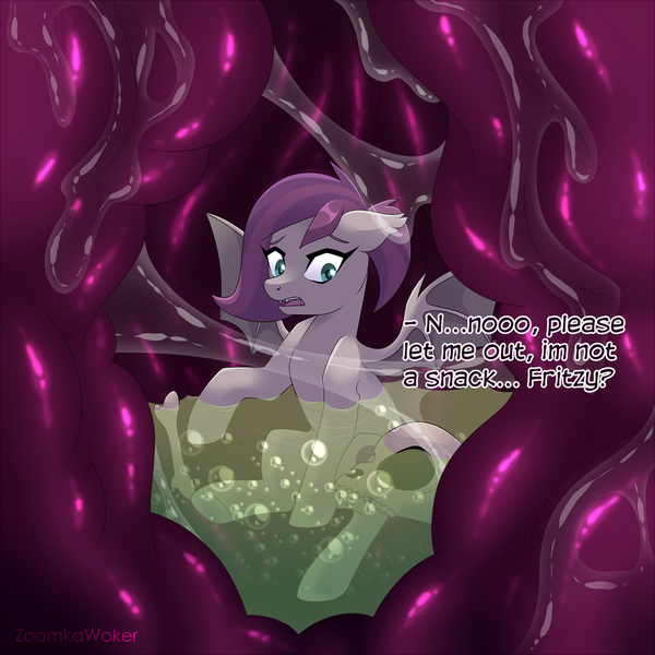 Size: 1200x1200 | Tagged: grimdark, questionable, artist:zoomkawoker, derpibooru import, oc, oc:ebony rain, oc:fritzy, bat pony, pony, bone, commission, digestion, image, imminent death, inside stomach, offscreen character, png, scared, stomach, stomach acid, vore, ych result