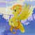 Size: 2048x2048 | Tagged: safe, artist:tingsan, derpibooru import, spitfire, pegasus, pony, butt, cloud, cloudsdale, female, flying, happy, high res, image, jpeg, lens flare, looking back, mare, missing cutie mark, multicolored mane, multicolored tail, orange eyes, plot, rear view, sexy, sky, smiling, solo, spib, spread wings, sun, tomboy, wings, yellow fur