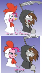 Size: 3192x5456 | Tagged: safe, artist:nightydream, derpibooru import, pinkie pie, oc, bird, chicken, earth pony, clothes, costume, halloween, holiday, image, png