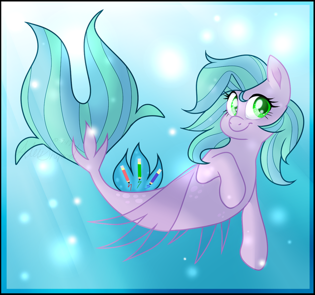 Size: 1280x1200 | Tagged: safe, artist:ariesmatic, derpibooru import, oc, unofficial characters only, seapony (g4), bubble, clothes, crepuscular rays, dorsal fin, female, fin wings, fish tail, flowing mane, flowing tail, green eyes, image, ocean, png, see-through, smiling, solo, sunlight, tail, underwater, water, wings