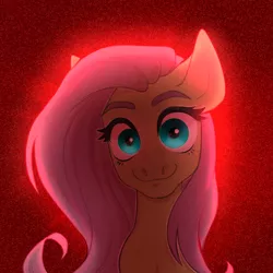 Size: 2000x2000 | Tagged: safe, artist:angry_platypus, derpibooru import, fluttershy, pegasus, pony, creepy, creepy smile, female, image, looking at you, mare, png, simple background, smiling, smiling at you, solo, weird, yandere, yandereshy