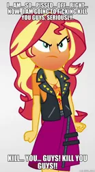 Size: 600x1080 | Tagged: safe, derpibooru import, edit, edited screencap, screencap, sunset shimmer, equestria girls, equestria girls series, rollercoaster of friendship, angry, caption, drama, geode of empathy, image, image macro, jpeg, magical geodes, memeful.com, rageset shimmer, south park, text, that pony sure have anger issues