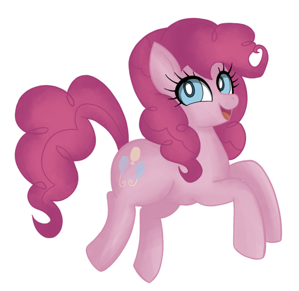 Size: 1584x1544 | Tagged: safe, alternate version, artist:insomniaqueen, derpibooru import, pinkie pie, earth pony, pony, background removed, eyelashes, female, image, mare, open mouth, png, simple background, smiling, solo, transparent background