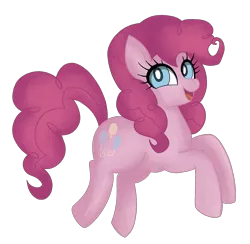 Size: 1584x1544 | Tagged: safe, alternate version, artist:insomniaqueen, derpibooru import, pinkie pie, earth pony, pony, background removed, eyelashes, female, image, mare, open mouth, png, simple background, smiling, solo, transparent background