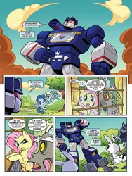 Size: 768x1024 | Tagged: safe, artist:jack lawrence, derpibooru import, idw, discord, fluttershy, helia, pegasus, pony, rabbit, spoiler:comic, spoiler:friendship in disguise03, animal, comic, female, image, jpeg, male, mare, preview, soundwave, transformers