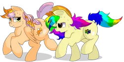 Size: 8750x4400 | Tagged: safe, artist:rainbowtashie, author:bigonionbean, derpibooru import, cheerilee, spitfire, oc, oc:learning curve, oc:rainbow tashie, earth pony, pegasus, pony, butt, commissioner:bigonionbean, cute, cutie mark, extra thicc, female, flank, fusion, fusion:learning curve, galloping, image, mare, plot, png, simple background, sweat, transparent background