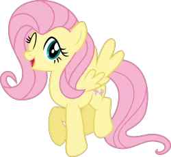 Size: 10570x9732 | Tagged: safe, artist:alandssparkle, derpibooru import, fluttershy, pegasus, pony, alternate hairstyle, cute, female, flying, g4.5 to g4, image, looking at you, mare, one eye closed, open mouth, png, shyabetes, simple background, solo, transparent background, vector, wink, winking at you