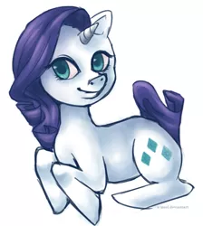 Size: 2689x3000 | Tagged: safe, artist:lulltonull, derpibooru import, rarity, pony, unicorn, female, image, lying down, mare, png, prone, smiling, solo