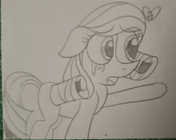 Size: 2616x2088 | Tagged: safe, artist:muhammad yunus, derpibooru import, oc, oc:annisa trihapsari, earth pony, pony, crying, female, heartbreak, image, jpeg, mare, missing cutie mark, open mouth, photo, sad, solo, traditional art