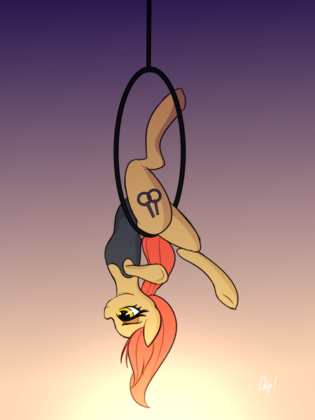 Size: 900x1200 | Tagged: safe, artist:plaguemare, derpibooru import, oc, oc:dala vault, unofficial characters only, earth pony, pony, backbend, clothes, female, flexible, gymnastic rings, gymnastics, image, leotard, mare, orange eyes, png, red mane, solo, splits, swimsuit, upside down