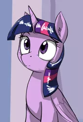 Size: 400x588 | Tagged: safe, artist:otakuap edit, derpibooru import, twilight sparkle, twilight sparkle (alicorn), alicorn, pony, ear fluff, female, image, looking at something, mare, png, sitting, solo