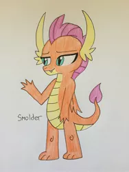 Size: 2448x3264 | Tagged: safe, artist:infernapelover, derpibooru import, smolder, image, jpeg, solo