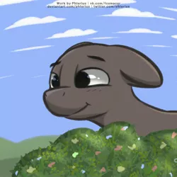 Size: 3000x3000 | Tagged: safe, artist:phlerius, derpibooru import, pony, bush, digital art, flower, head, image, jpeg, solo