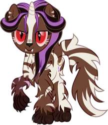 Size: 1170x1346 | Tagged: safe, artist:lincolnbrewsterfan, derpibooru import, oc, oc:moonlight howl, unofficial characters only, hengstwolf, hybrid, were-pony, werewolf, wolf, wolf pony, zebra, zebracorn, zony, .svg available, claws, cute, cute little fangs, derpibooru exclusive, determined, determined face, determined look, determined smile, devious smile, eye color change, fangs, female, image, inkscape, looking at you, mare, paws, png, race swap, red eyes, red eyes take warning, simple background, slit eyes, slit pupils, smiling, smiling at you, snout, solo, stripes, transparent background, vector, zebra stripes