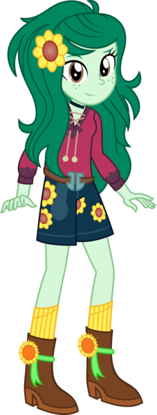 Size: 1366x3615 | Tagged: safe, artist:sketchmcreations, derpibooru import, wallflower blush, equestria girls, equestria girls series, let it rain, spoiler:eqg series (season 2), clothes, commission, female, flower, flower in hair, image, looking at you, music festival outfit, png, simple background, smiling, socks, transparent background, vector