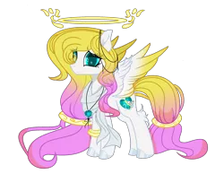 Size: 2672x2072 | Tagged: safe, artist:whiteplumage233, derpibooru import, oc, oc:angel light, pegasus, pony, clothes, female, halo, image, mare, png, scarf, simple background, solo, transparent background, two toned wings, wings