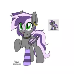 Size: 1500x1500 | Tagged: safe, derpibooru import, oc, oc:thadius, bat pony, pony, pony town, base used, bat pony oc, bat wings, collar, ear piercing, fangs, girly, green eyes, image, male, piercing, png, sock, solo, wings