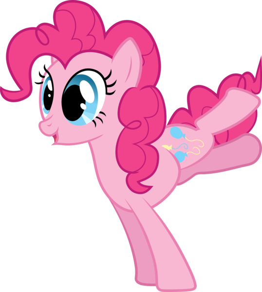 Size: 2318x2586 | Tagged: safe, artist:thorinair, derpibooru import, pinkie pie, earth pony, pony, too many pinkie pies, female, image, mare, png, simple background, solo, standing on two hooves, transparent background, vector