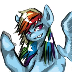 Size: 3000x3000 | Tagged: safe, artist:ping000, derpibooru import, rainbow dash, pegasus, pony, female, grin, image, mare, png, simple background, smiling, solo, white background