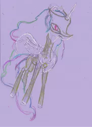 Size: 2544x3504 | Tagged: safe, derpibooru import, princess celestia, alicorn, bodysuit, clothes, colored sketch, image, jpeg, pencil drawing, persona, persona 5 royal, spoilers for another series, traditional art