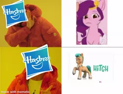 Size: 1200x911 | Tagged: safe, derpibooru import, hitch trailblazer, pipp petals, earth pony, pegasus, pony, g5, hasbro, hotline bling, image, jpeg, mematic, meme