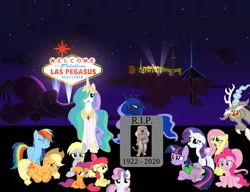 Size: 1192x914 | Tagged: safe, derpibooru import, apple bloom, applejack, discord, fluttershy, pinkie pie, princess celestia, princess luna, rainbow dash, rarity, scootaloo, spike, sweetie belle, twilight sparkle, alicorn, draconequus, earth pony, pegasus, pony, unicorn, 1000 hours in ms paint, crying, cutie mark crusaders, father of the pride, funeral, image, las pegasus, mane seven, mane six, png, rest in peace, sad, tribute