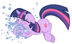 Size: 1024x624 | Tagged: semi-grimdark, artist:scinstigator, artist:scintillant-h, derpibooru import, twilight sparkle, pony, unicorn, asphyxiation, bubble, drowning, female, image, mare, png, simple background, solo, transparent background, underwater, unicorn twilight