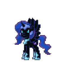 Size: 290x260 | Tagged: safe, artist:torpy-ponius, derpibooru import, nightmare moon, alicorn, pony, pony town, animated, female, filly, gif, image, loop, nightmare woon, pixel art