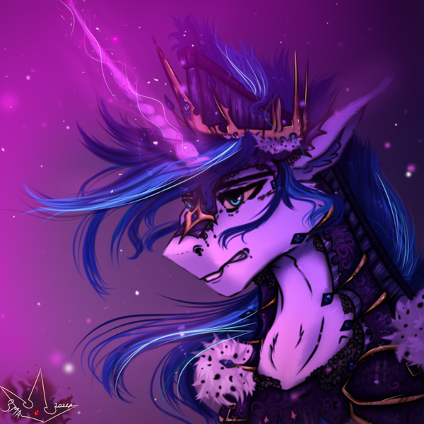 Size: 1024x1024 | Tagged: safe, artist:martazap3, derpibooru import, shining armor, pony, unicorn, armor, bust, horn, image, jpeg, magic, parent:shining armor, portrait, solo