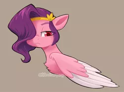 Size: 2059x1520 | Tagged: safe, artist:aanotherpony, derpibooru import, pipp petals, pegasus, pony, bust, chest fluff, female, g5, gray background, image, jpeg, mare, portrait, simple background, solo