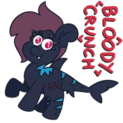 Size: 2000x2000 | Tagged: safe, artist:threetwotwo32232, derpibooru import, oc, oc:bloody crunch, unofficial characters only, original species, pony, shark, shark pony, female, image, mare, png, simple background, solo, transparent background