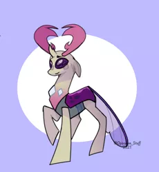 Size: 640x696 | Tagged: safe, alternate version, artist:opossum-stuff, derpibooru import, thorax, changedling, changeling, abstract background, cute, cuteling, image, male, png, purple changeling, solo