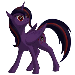 Size: 2000x2000 | Tagged: safe, artist:nebulastar985, derpibooru import, oc, oc:midnight star, unofficial characters only, alicorn, pony, fanfic:midnight star, alicorn oc, female, horn, image, mare, png, simple background, smiling, smirk, solo, transparent background, wings