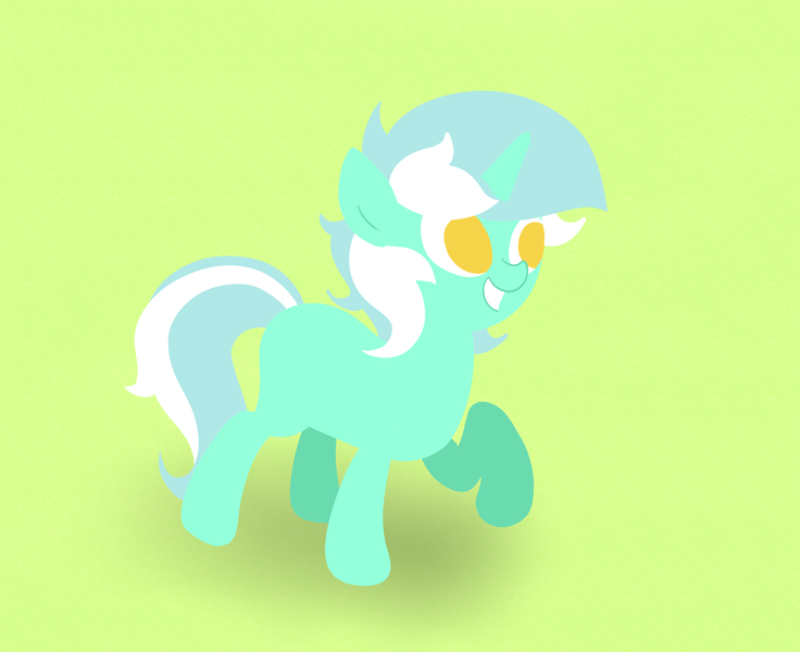 Size: 3583x2921 | Tagged: safe, artist:background basset, derpibooru import, lyra heartstrings, pony, unicorn, cute, female, happy, image, lineless, lyrabetes, mare, missing cutie mark, missing eyelashes, png, raised leg, simple background, smiling, solo