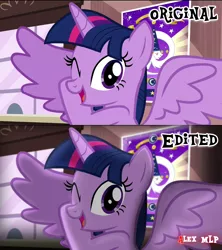 Size: 1920x2160 | Tagged: safe, artist:alex mlp, derpibooru import, edit, edited screencap, screencap, twilight sparkle, alicorn, pony, three's a crowd, cute, image, one eye closed, png, smiling, solo, spoiler alert, twiabetes, wink