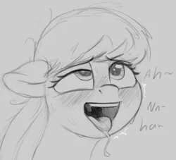 Size: 833x758 | Tagged: suggestive, artist:zippysqrl, derpibooru import, octavia melody, earth pony, pony, ahegao, blushing, blushing profusely, bust, female, grayscale, image, implied sex, monochrome, open mouth, png, salivating, solo, tongue out