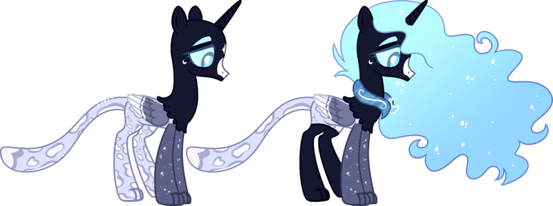 Size: 2746x1028 | Tagged: safe, artist:kurosawakuro, derpibooru import, oc, draconequus, hybrid, female, image, interspecies offspring, offspring, parent:discord, parent:princess luna, parents:lunacord, png, simple background, solo, transparent background