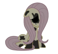 Size: 900x836 | Tagged: semi-grimdark, artist:pagiepoppie12345, derpibooru import, fluttershy, pegasus, pony, .exe, black tears, crying, female, flutter island, image, ink, no eyes, png, rainbow.exe, sad, sadness, simple background, solo, transparent background, vector