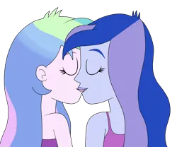 Size: 6000x5000 | Tagged: safe, anonymous artist, derpibooru import, princess celestia, princess luna, equestria girls, bare shoulders, derpibooru exclusive, eyes closed, female, image, incest, kissing, lesbian, lips, png, princest, principal celestia, principalest, shipping, simple background, sleeveless, transparent background, vice principal luna