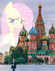 Size: 960x1238 | Tagged: safe, artist:edy_january, derpibooru import, fluttershy, human, pegasus, pony, background pony, city, image, irl, irl human, moscow, natasha shakovich, photo, png, russia, solo, st. basil's cathedral